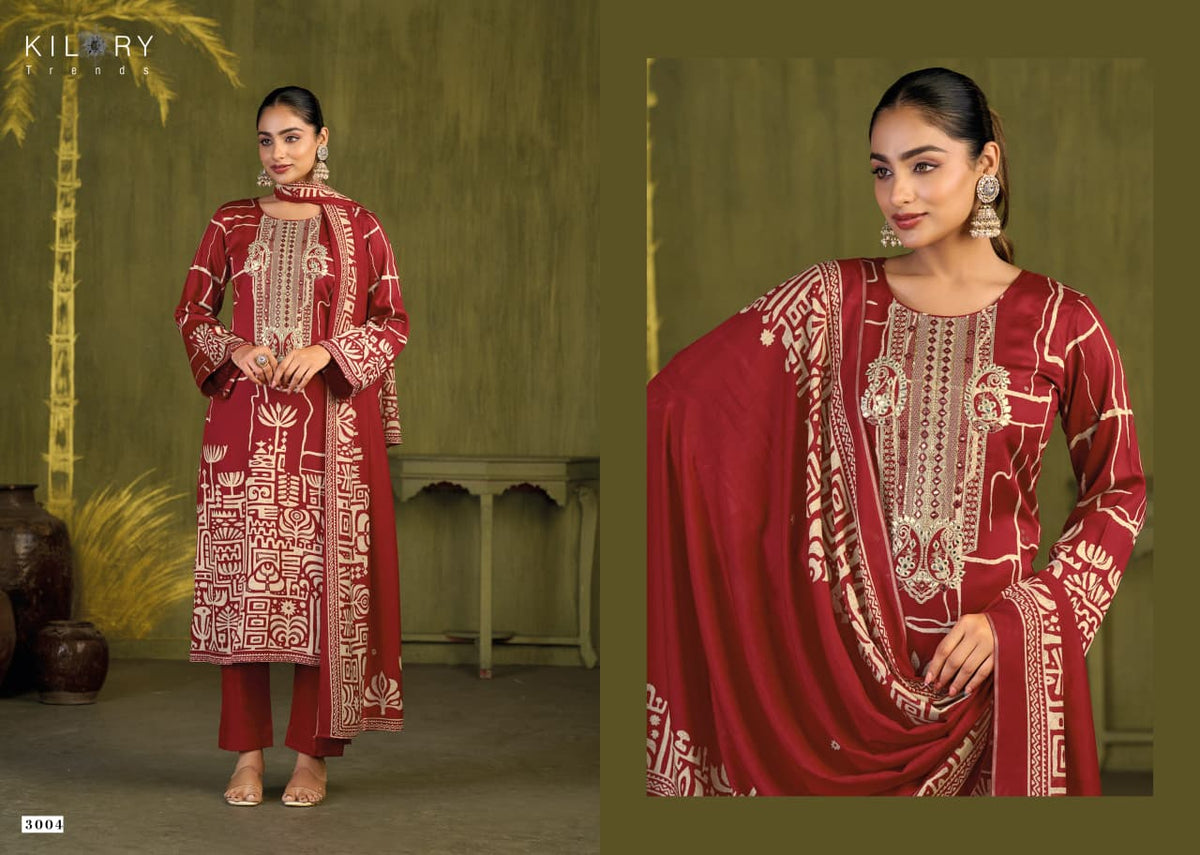 Surkh Kilory Gaji Silk Pant Style Suits Wholesale Price