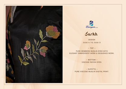 Surkh Sargam Prints Bemberg Muslin Pant Style Suits Wholesaler Ahmedabad