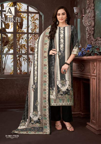 Surkhi Alok Viscose Simmer Karachi Salwar Suits Wholesale Price