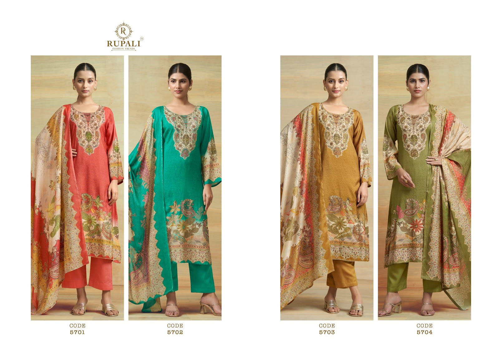 Surkhi Rupali Viscose Muslin Pant Style Suits Supplier Gujarat