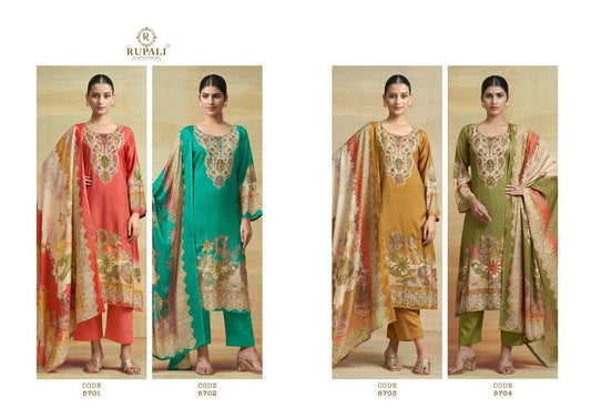 Surkhi Rupali Viscose Muslin Pant Style Suits Supplier Gujarat