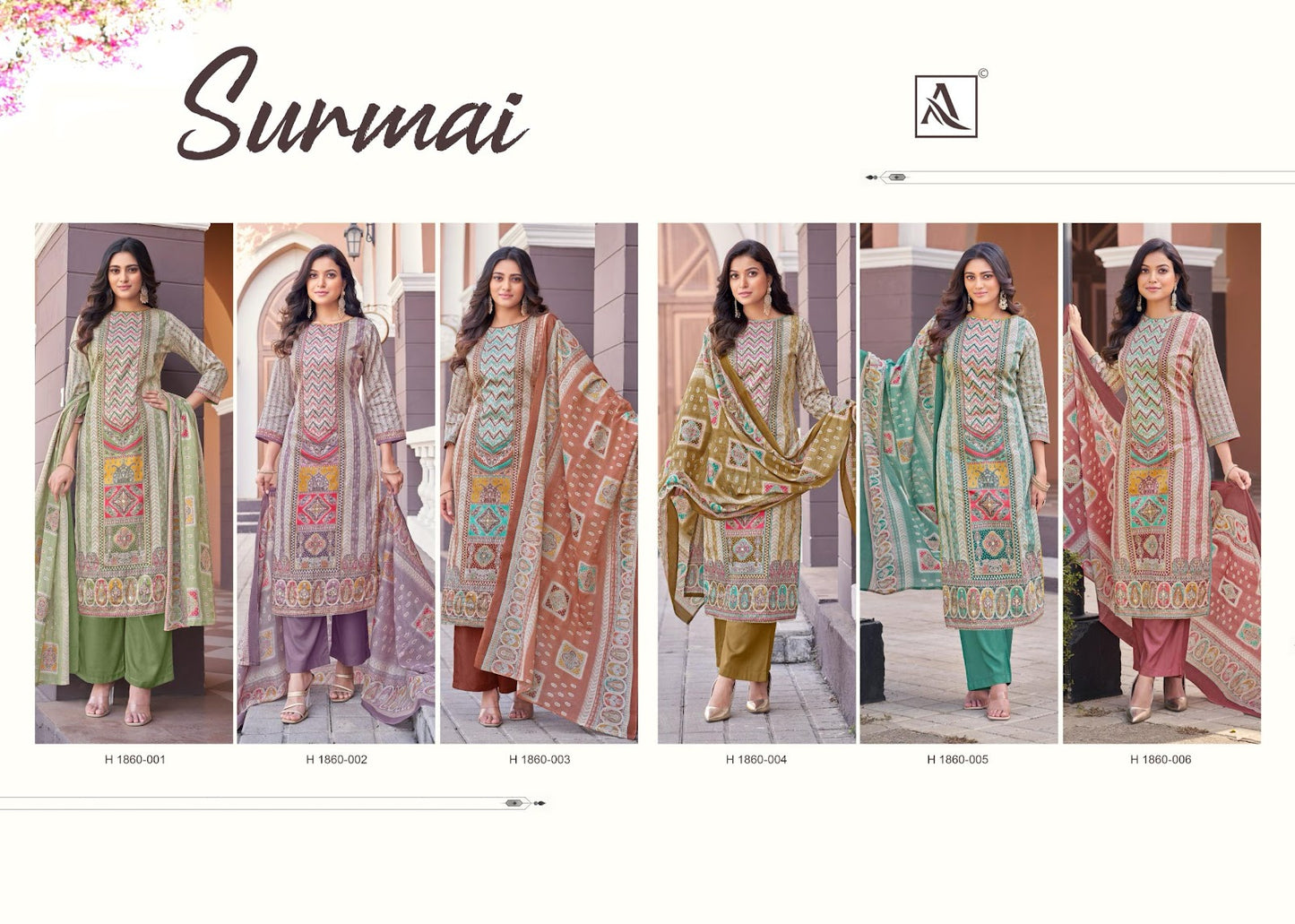 Surmai Alok Pure Zam Karachi Salwar Suits Wholesale Price