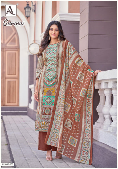 Surmai Alok Pure Zam Karachi Salwar Suits Wholesale Price