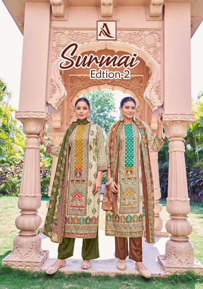 Surmai Edition 2 Alok Pure Zam Karachi Salwar Suits Exporter India