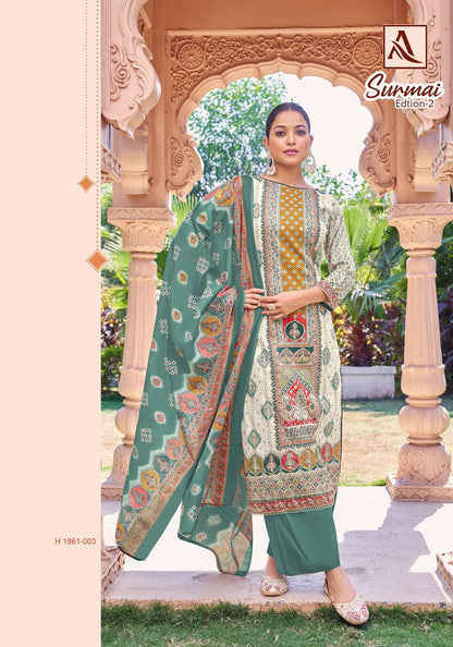 Surmai Edition 2 Alok Pure Zam Karachi Salwar Suits Exporter India