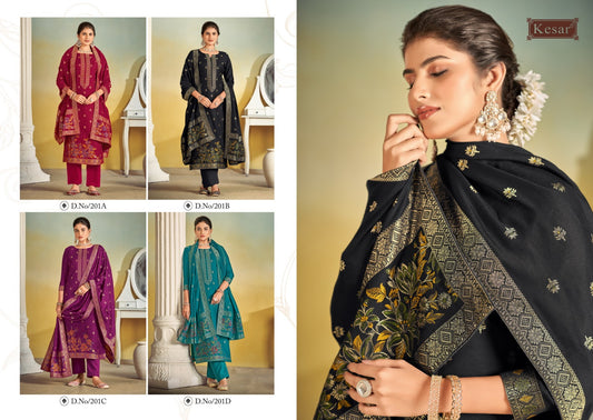 Surmai Vol 2-201 Kesar Pure Viscose Pashmina Suits Exporter