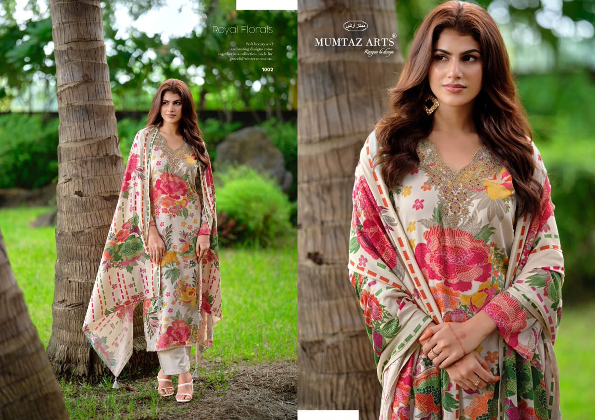 Surmay Mumtaz Arts Viscose Pashmina Suits Wholesale Price