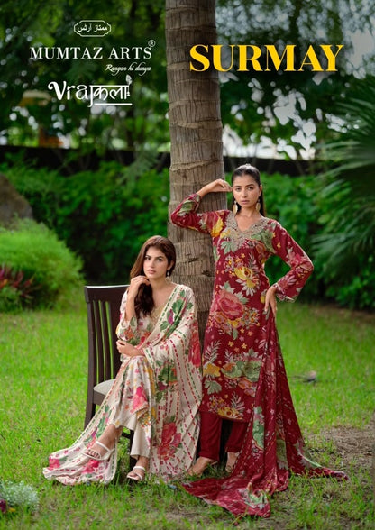 Surmay Mumtaz Arts Viscose Pashmina Suits Wholesale Price