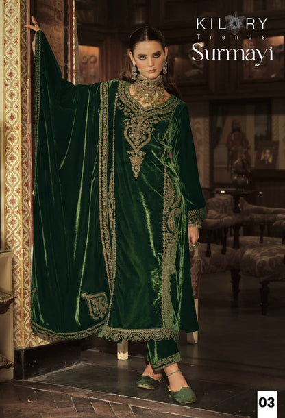 Surmayi Kilory Velvet Suits Exporter