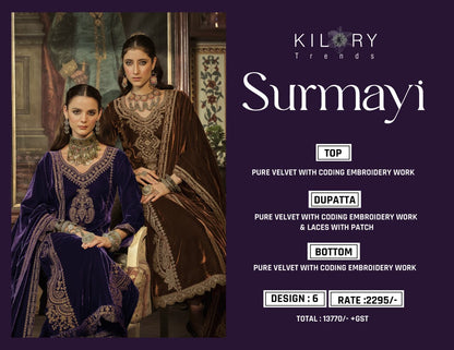 Surmayi Kilory Velvet Suits Exporter