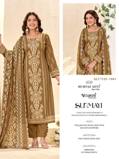 Surmayi Mumtaz Arts Viscose Karachi Salwar Suits Supplier Gujarat