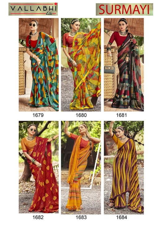 Surmayi Vallabhi Lite Georgette Sarees Exporter Gujarat