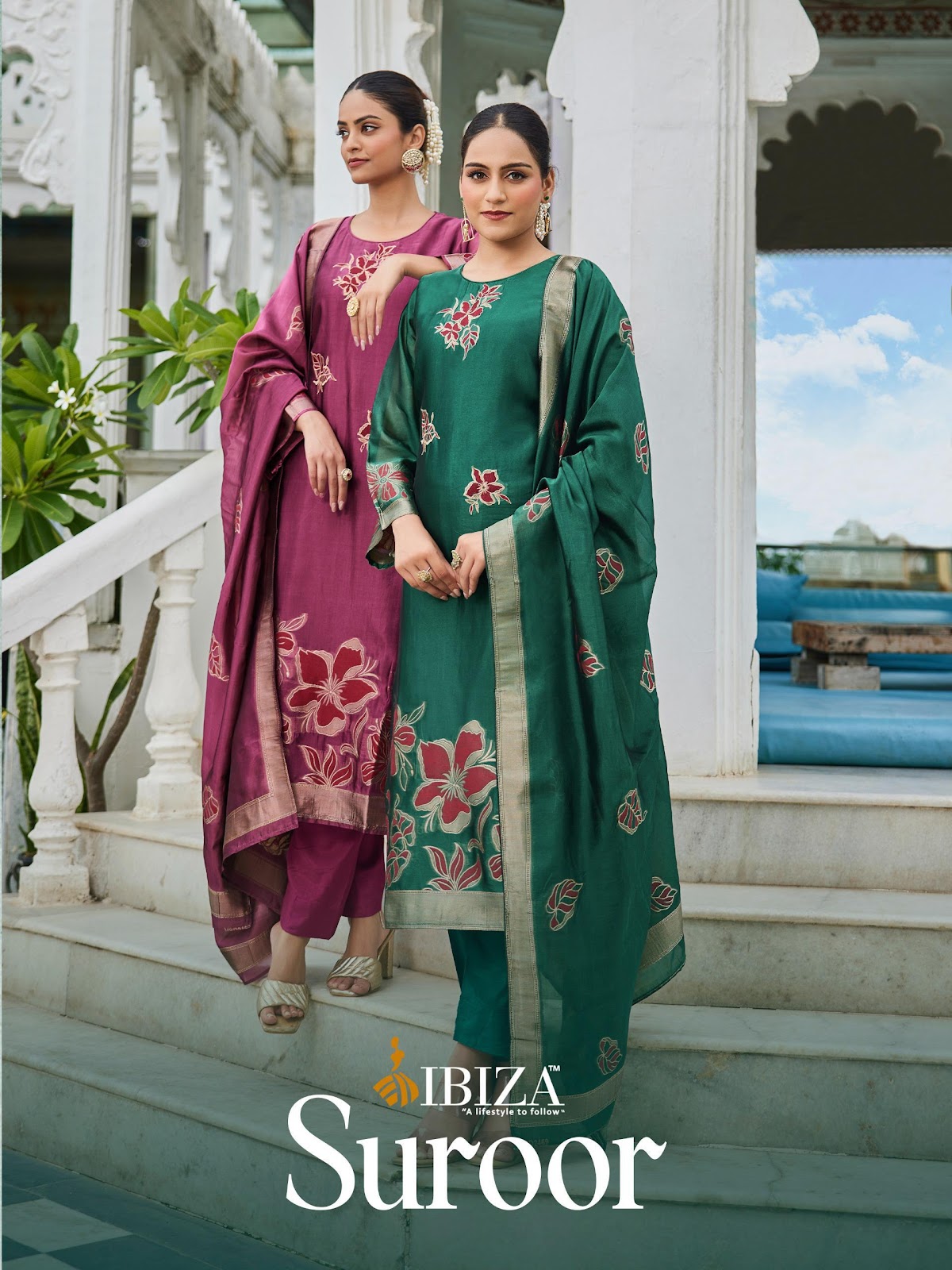 Suroor Ibiza Banglori Silk Pant Style Suits Supplier India