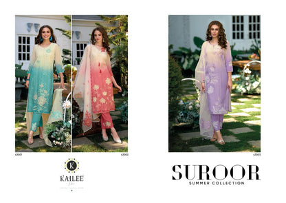 Suroor Kailee Fashion Pure Cotton Readymade Pant Style Suits Exporter