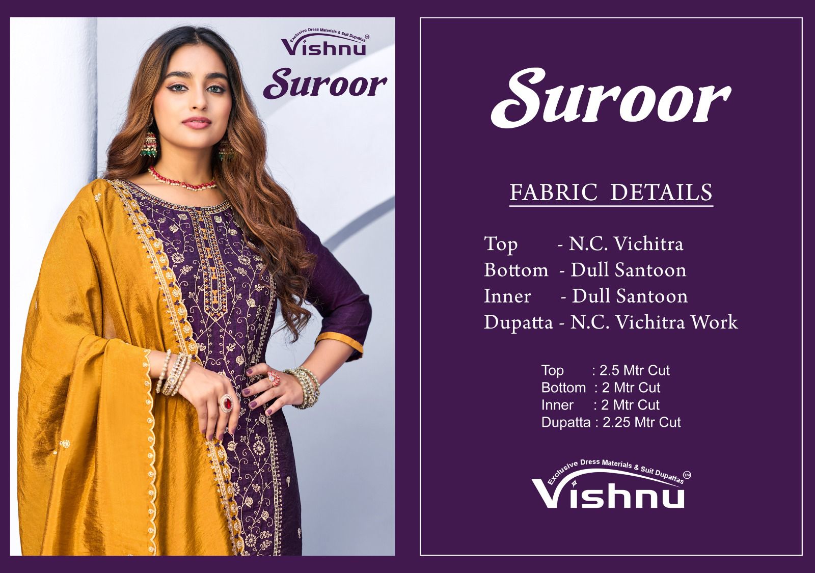 Suroor Vishnu Impex Vichitra Pant Style Suits Manufacturer India