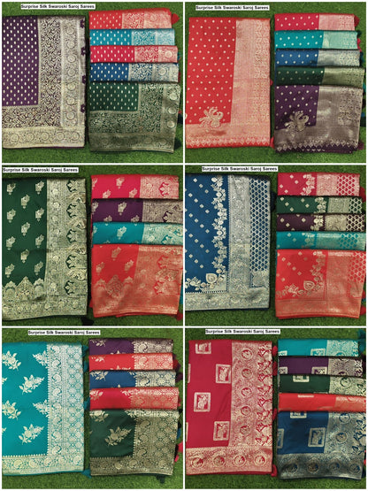 Surprise Silk Swaroski Saroj Sarees Wholesale Rate