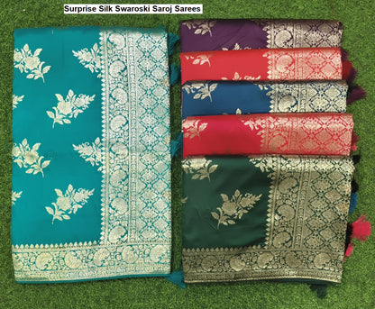 Surprise Silk Swaroski Saroj Sarees Wholesale Rate
