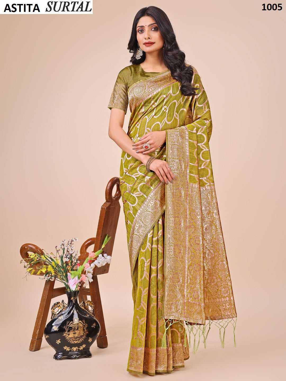 Surtal 1001-1007 Astita Linen Cotton Sarees Exporter