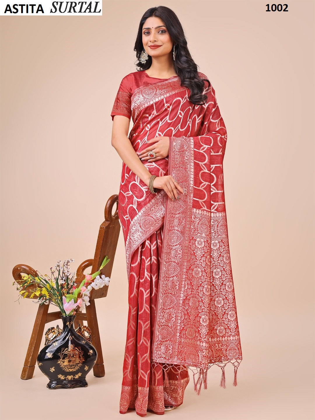 Surtal 1001-1007 Astita Linen Cotton Sarees Exporter