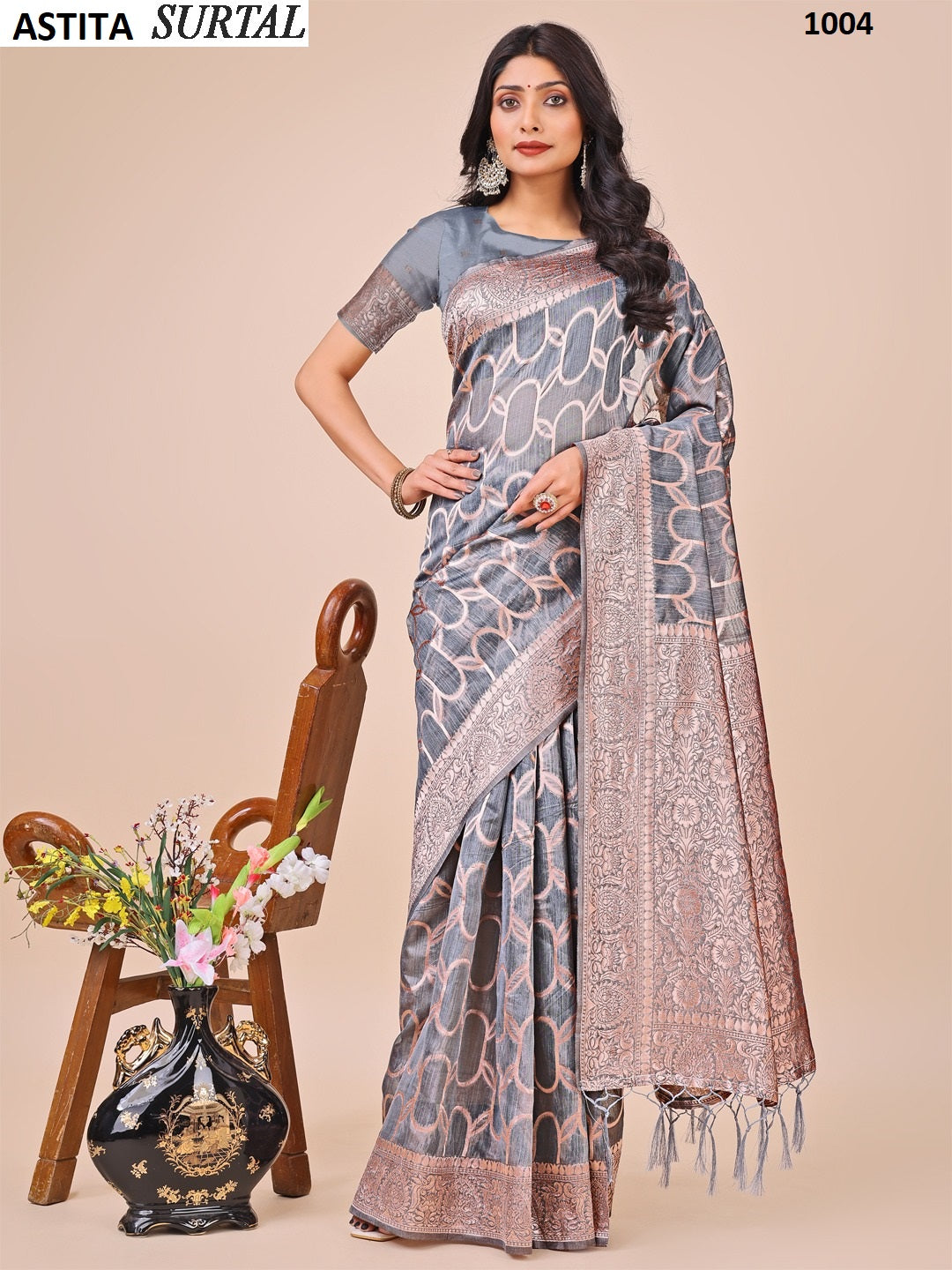 Surtal 1001-1007 Astita Linen Cotton Sarees Exporter