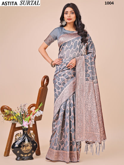 Surtal 1001-1007 Astita Linen Cotton Sarees Exporter
