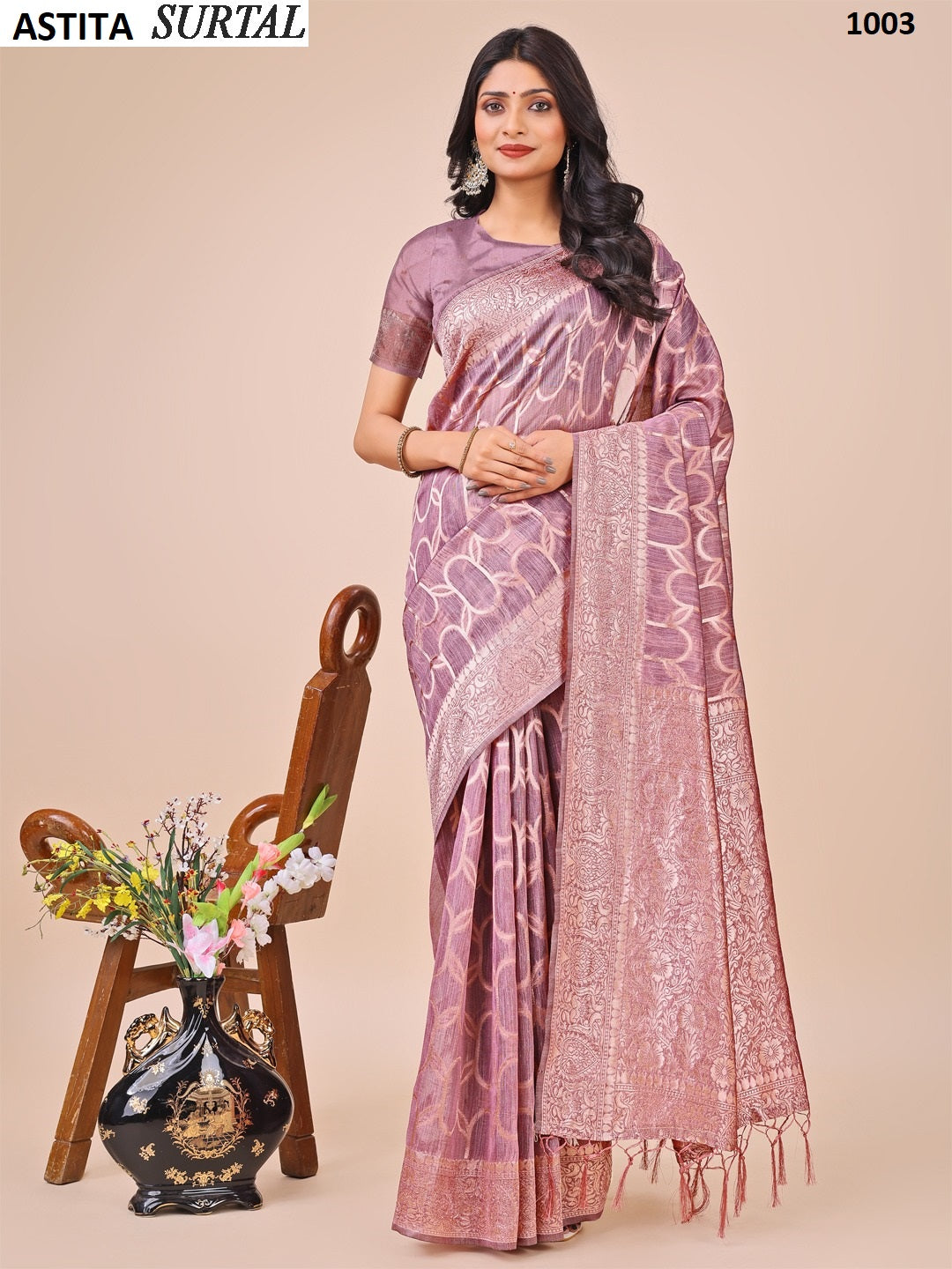 Surtal 1001-1007 Astita Linen Cotton Sarees Exporter