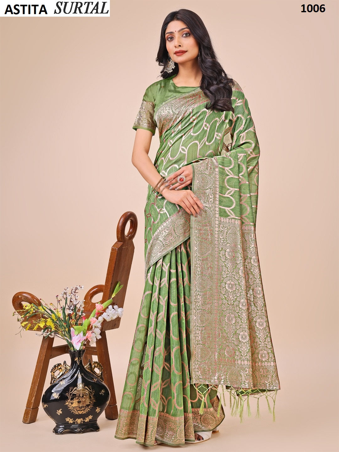 Surtal 1001-1007 Astita Linen Cotton Sarees Exporter