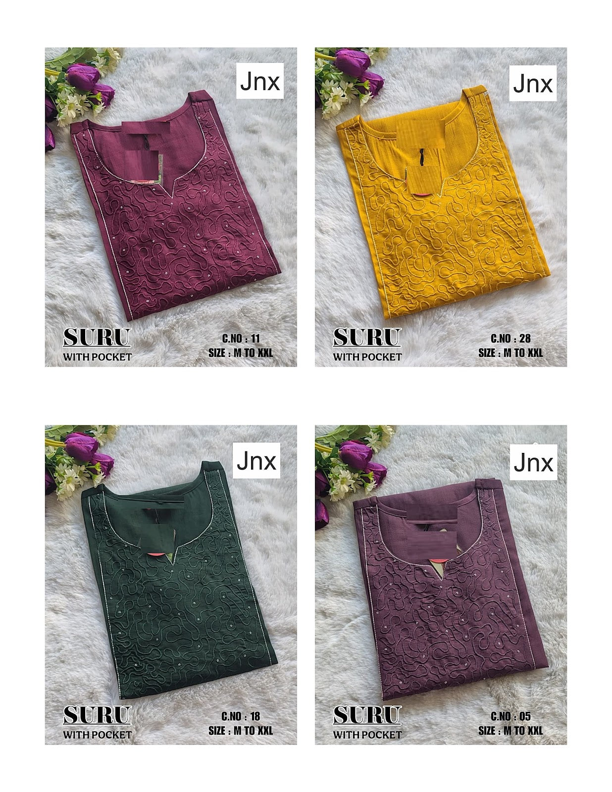 Suru 191125 Jnx Straight Cut Kurtis Wholesale Price