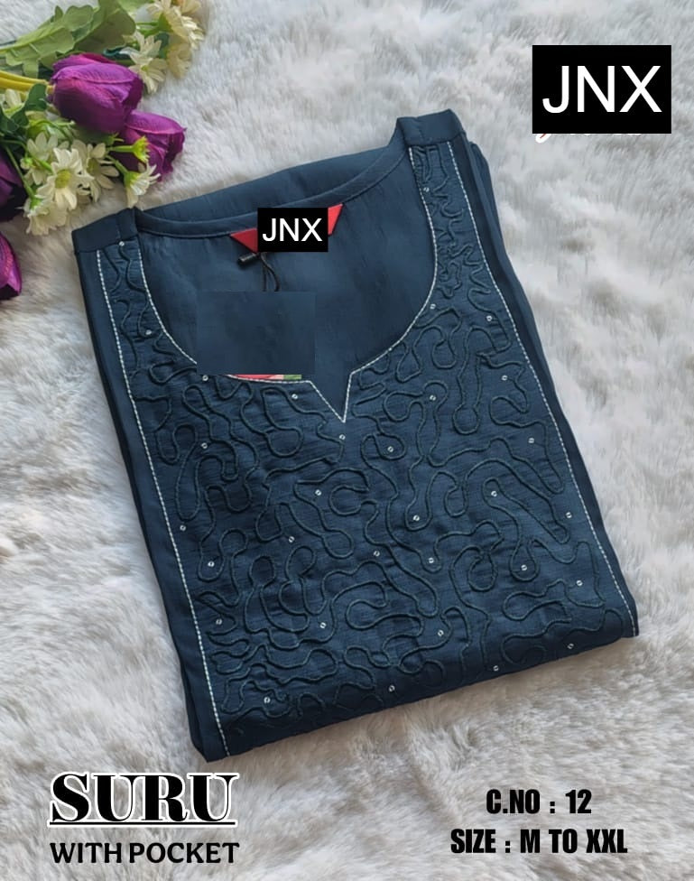 Suru 2012 Jnx Vertican Straight Cut Kurtis Wholesaler