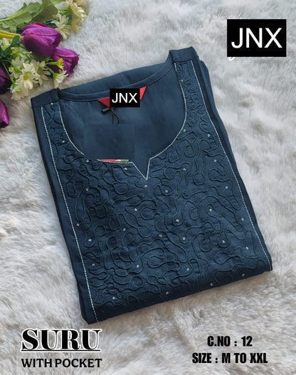 Suru 2012 Jnx Vertican Straight Cut Kurtis Wholesaler