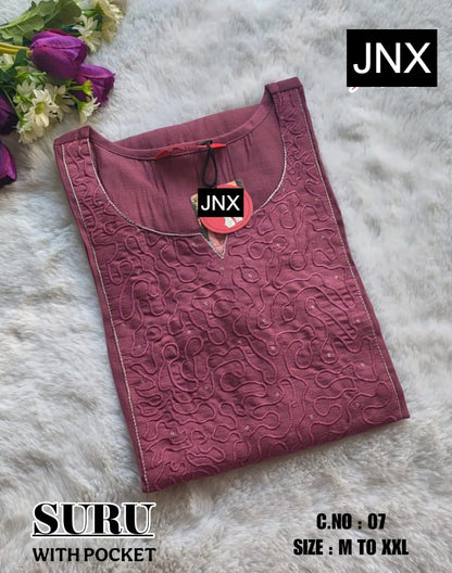 Suru 2012 Jnx Vertican Straight Cut Kurtis Wholesaler