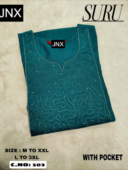 Suru 2012 Jnx Vertican Straight Cut Kurtis Wholesaler