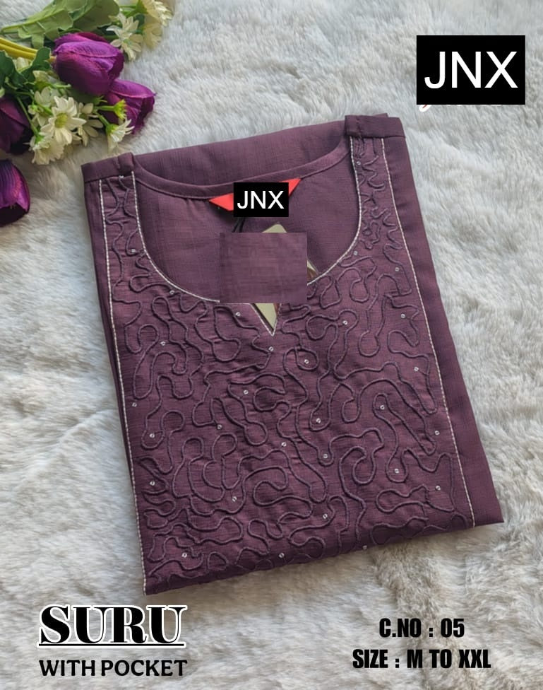 Suru 2012 Jnx Vertican Straight Cut Kurtis Wholesaler