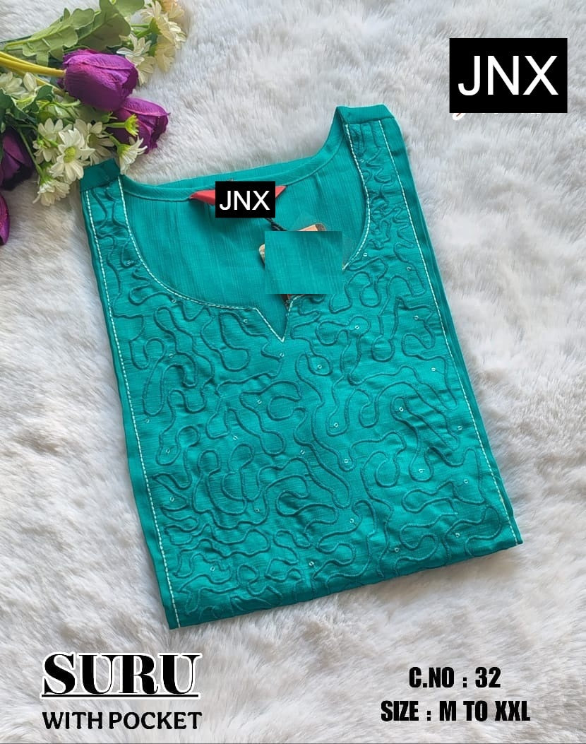Suru 2012 Jnx Vertican Straight Cut Kurtis Wholesaler