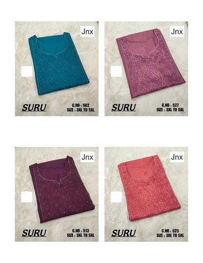 Suru White 011225 Jnx Vertican Plus Size Kurtis Wholesale Rate