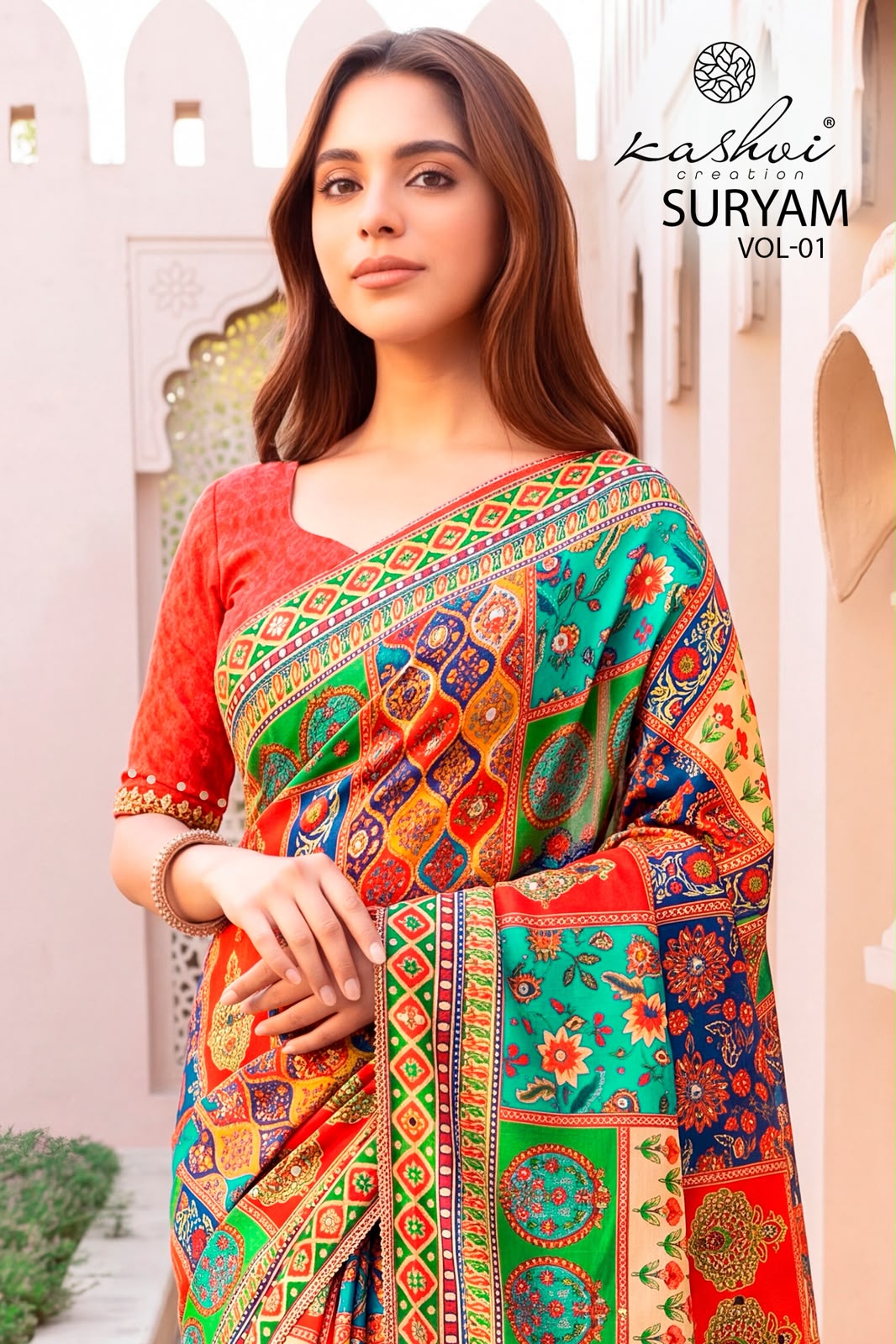 Suryam Vol 1 Kashvi Creation Chinon Sarees Exporter Ahmedabad