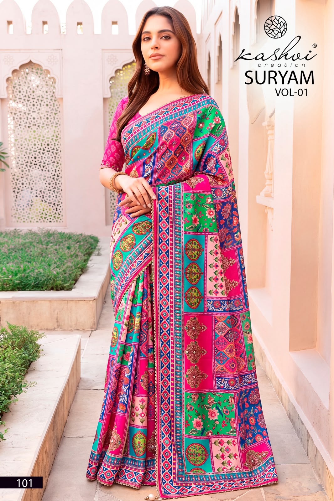 Suryam Vol 1 Kashvi Creation Chinon Sarees Exporter Ahmedabad