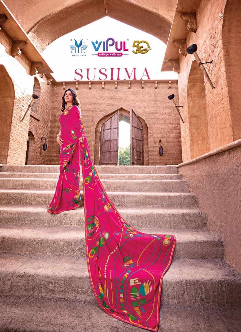 Sushma Vipul Georgette Sarees Wholesale Rate