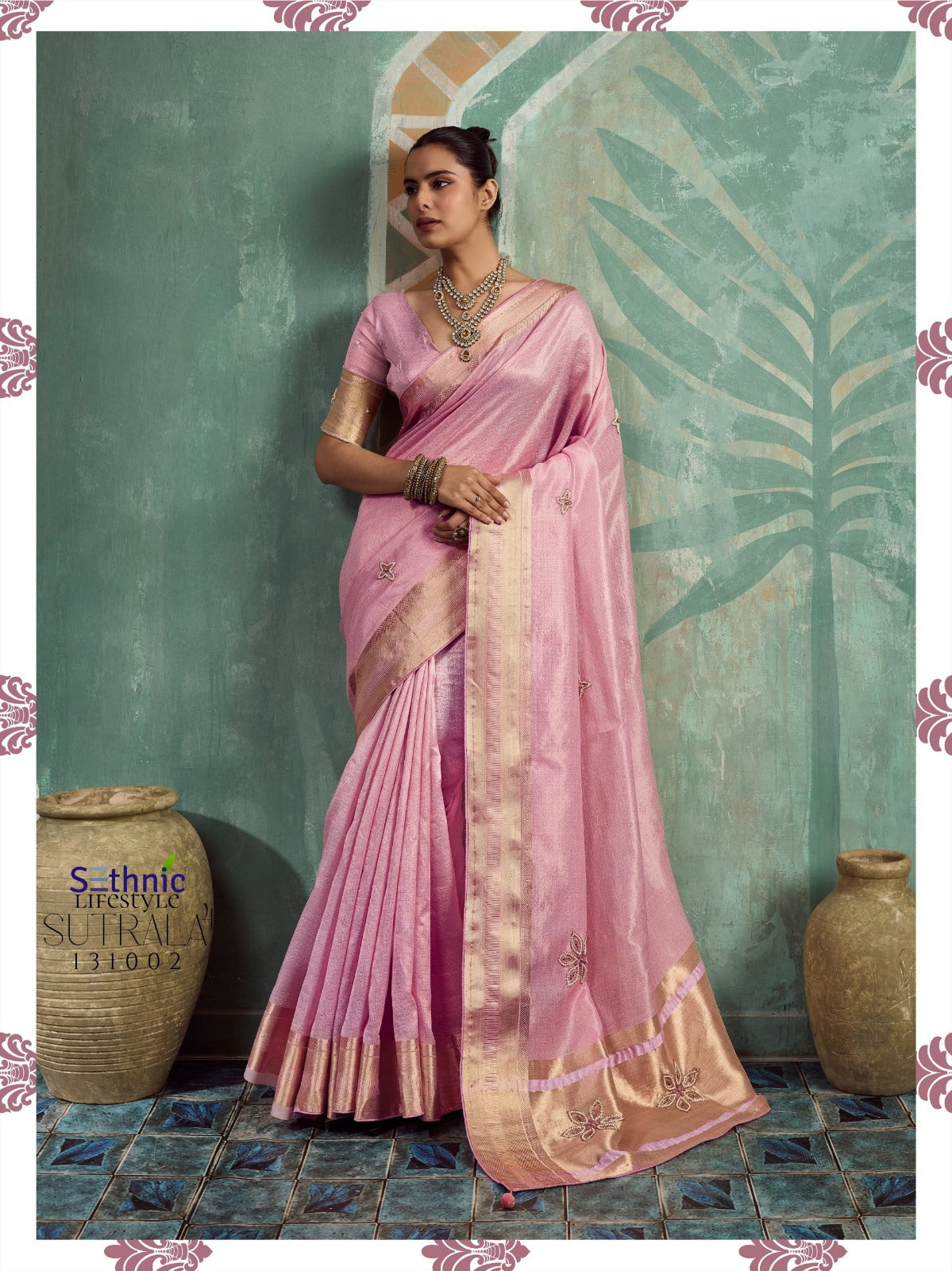 Sutrala Vol 4 Sethnic Tissue Cotton Sarees Exporter Ahmedabad