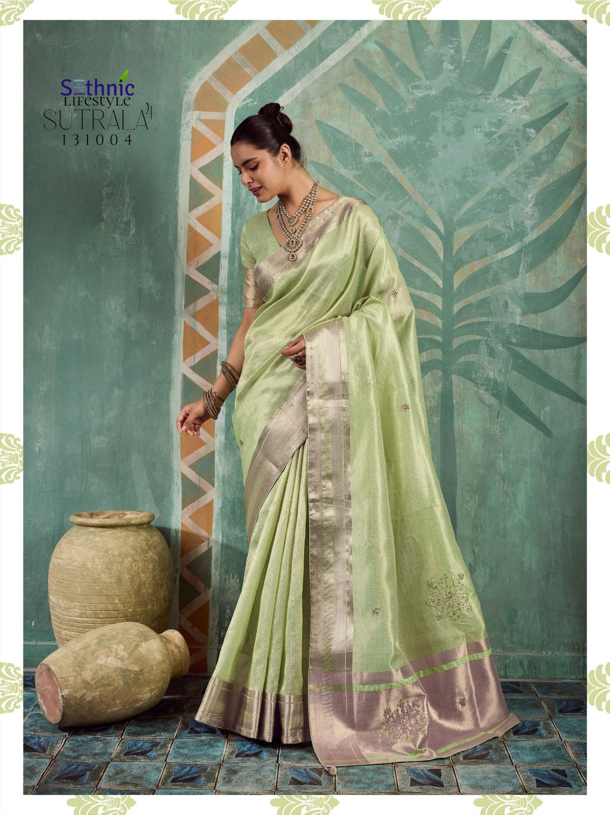 Sutrala Vol 4 Sethnic Tissue Cotton Sarees Exporter Ahmedabad