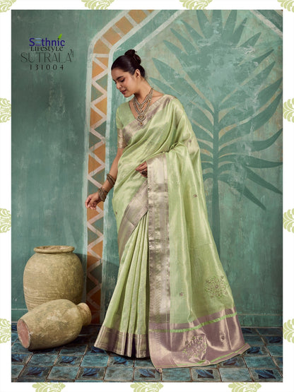 Sutrala Vol 4 Sethnic Tissue Cotton Sarees Exporter Ahmedabad