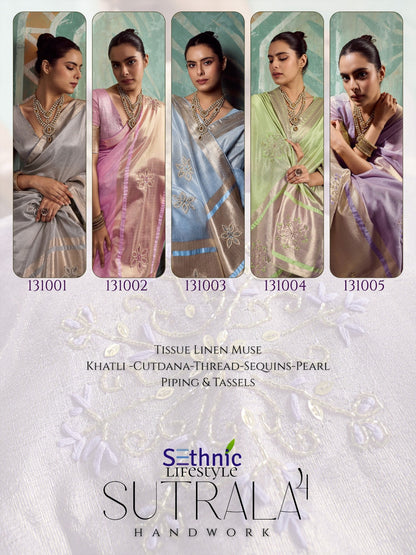 Sutrala Vol 4 Sethnic Tissue Cotton Sarees Exporter Ahmedabad