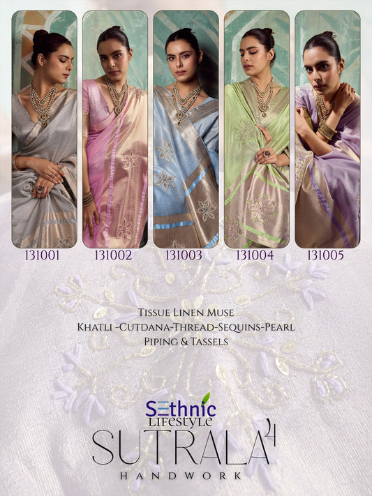 Sutrala Vol 4 Sethnic Tissue Cotton Sarees Exporter Ahmedabad