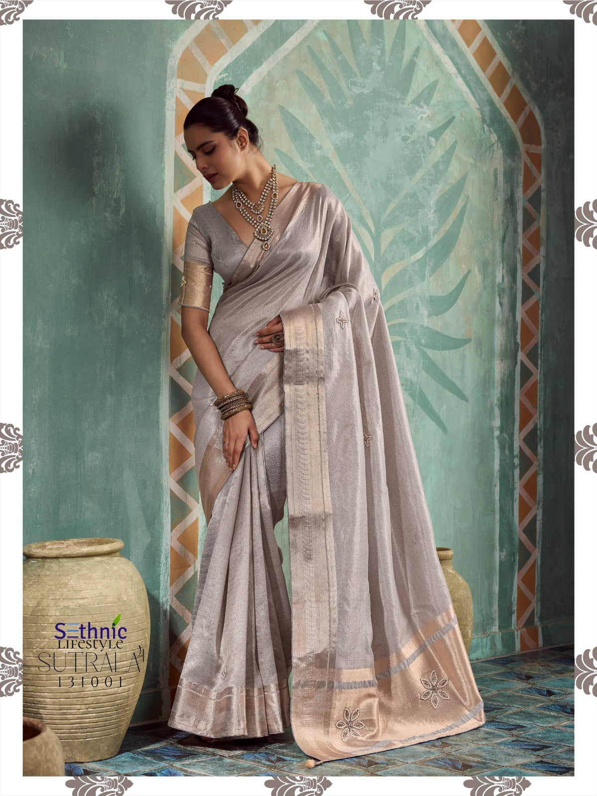 Sutrala Vol 4 Sethnic Tissue Cotton Sarees Exporter Ahmedabad