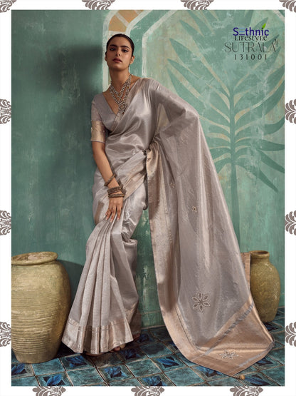 Sutrala Vol 4 Sethnic Tissue Cotton Sarees Exporter Ahmedabad