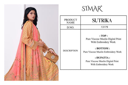Sutrika Simar Viscose Muslin Pant Style Suits Supplier Ahmedabad