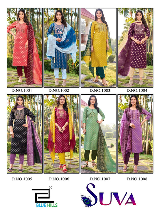 Suva Blue Hills Rayon 14Kg Readymade Pant Style Suits Manufacturer