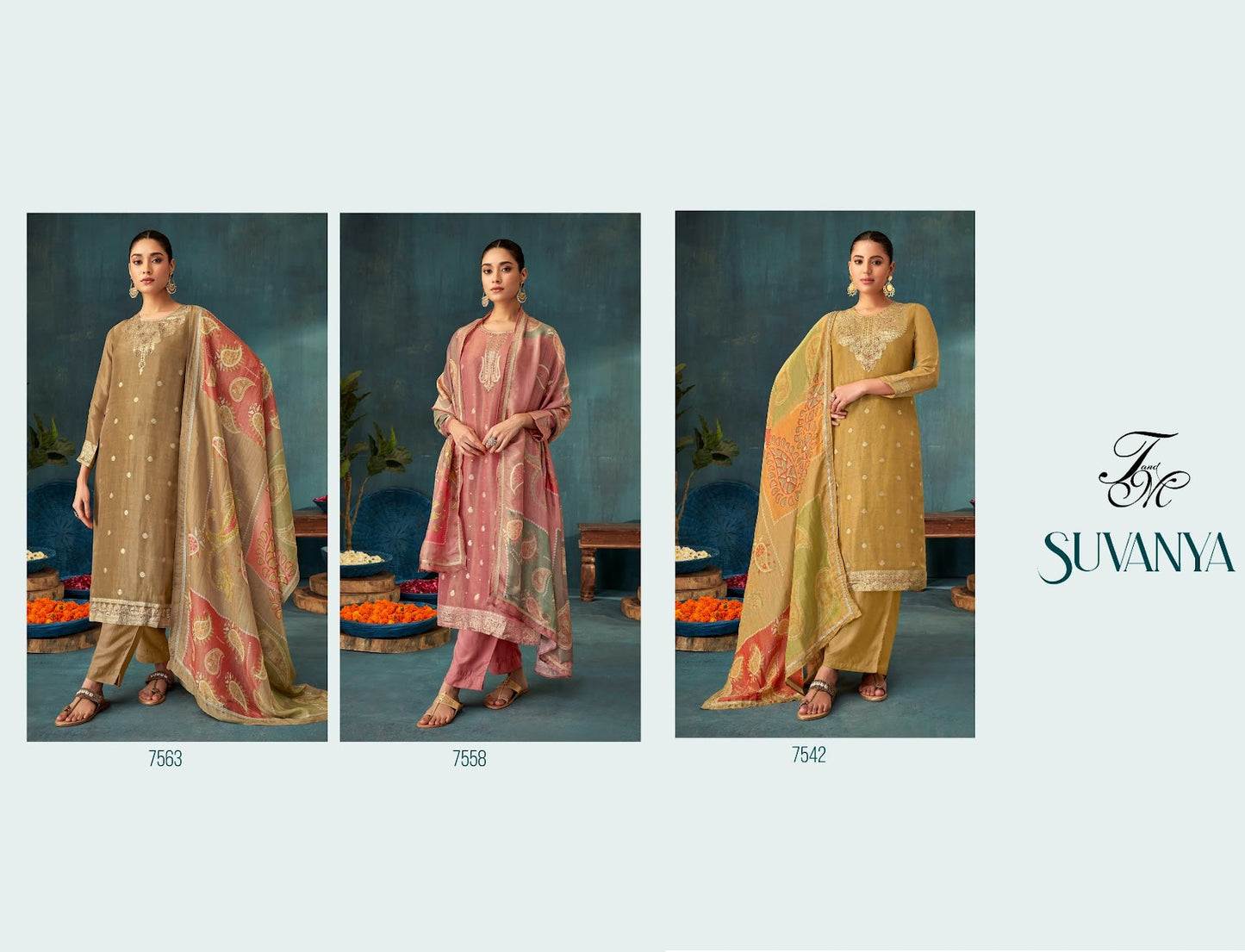 Suvanya Sahiba Tm Jacquard Pant Style Suits Wholesale