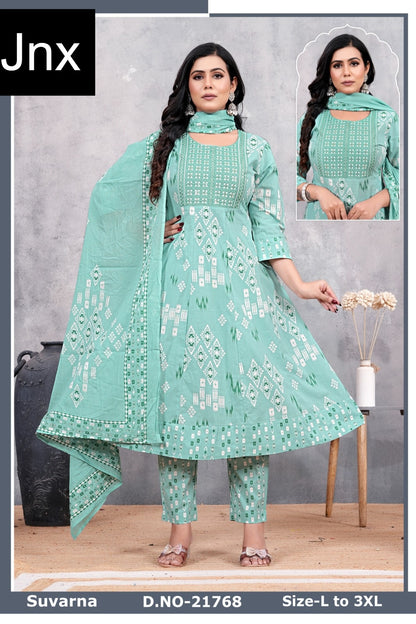 Suvarna 1511 Jnx Cambric Cotton Readymade Anarkali Suits Wholesaler Gujarat