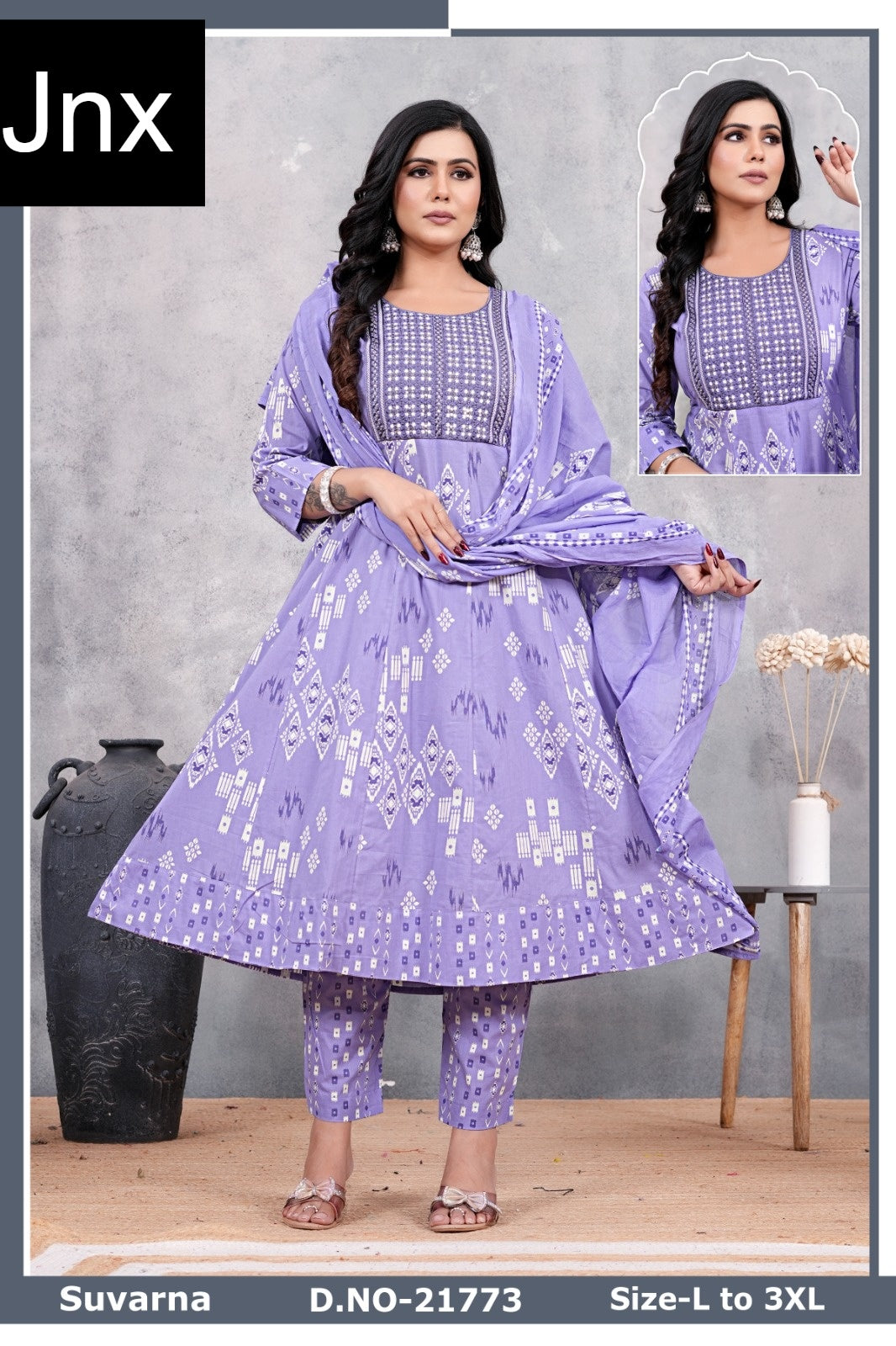 Suvarna 1511 Jnx Cambric Cotton Readymade Anarkali Suits Wholesaler Gujarat